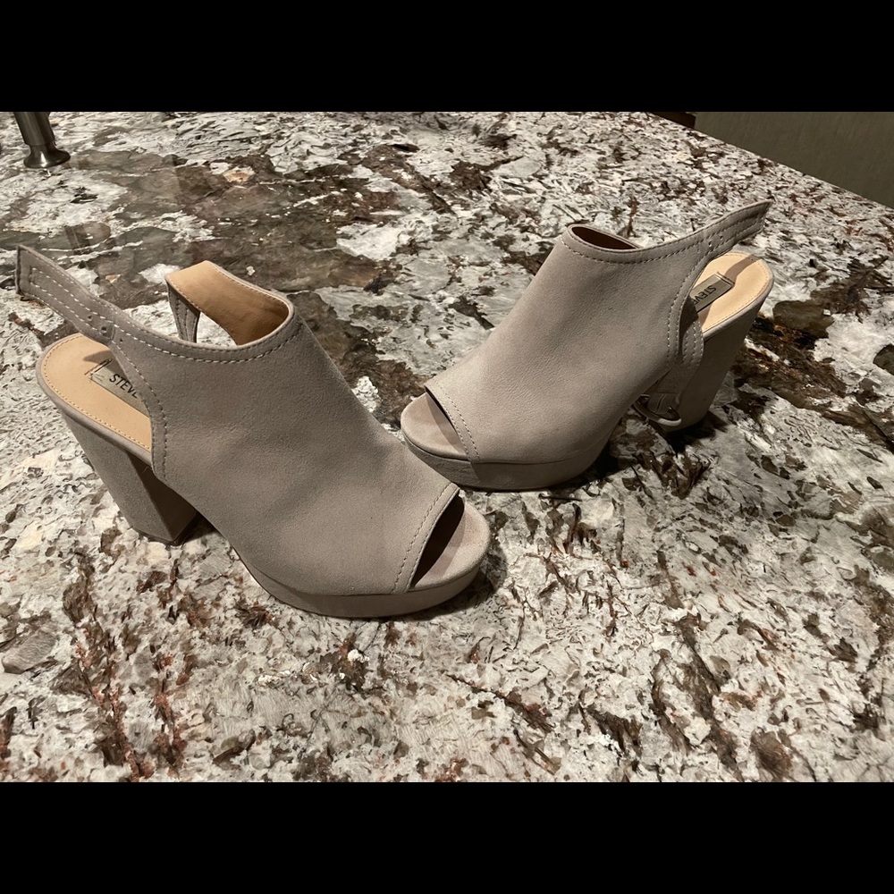 Steve Madden Slyye Open Toe Platform Block Heel 8 - Picture 11 of 12
